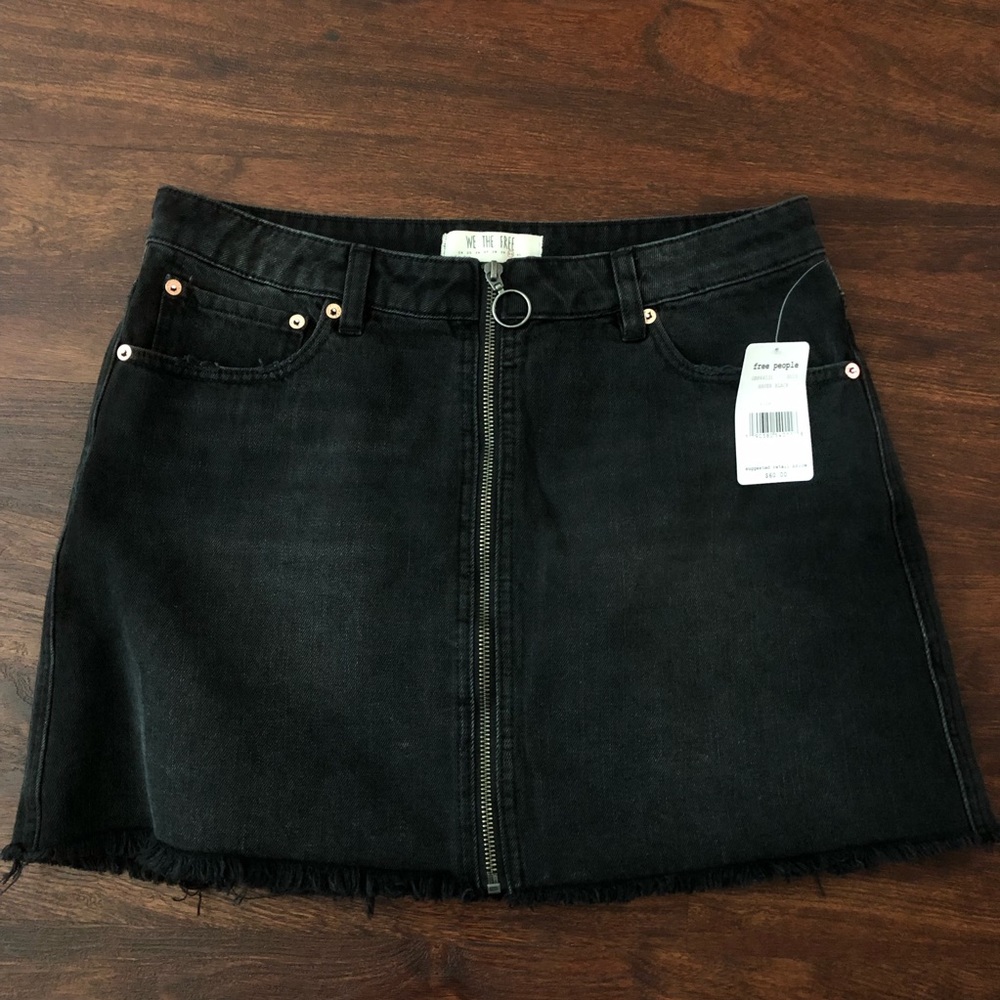 Free people Jean black skirt